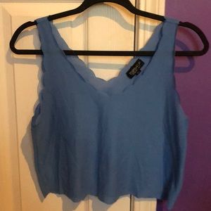 light blue scalloped tank top